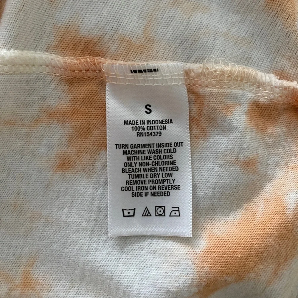 Aeropostale Hawaiian Tiki Honolulu Hawaii Orange White Tie Dye Tee Shirt S Small